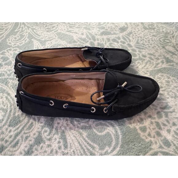 Tod's Leather Driving Moccasins Bow Slip On Loafers Size 38 US 7 - Picture 2 of 6